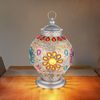 Tischleuchte, Metall, Kristalle, orientalisch, D 27cm Bild 4