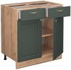 Küchenunterschrank Fame-Line Grün-Gold Landhaus 80 cm , AP Eiche Vicco Bild 4