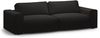 Micadoni Sofa Victor 3-Sitzer Strukturierter Stoff Schwarz Bild 2