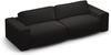 Micadoni Sofa Victor 3-Sitzer Strukturierter Stoff Schwarz Bild 3