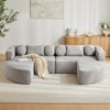 4-Sitzer Wohnlandschaft B 292 x T 165 x H 68 cm aus Chenille mit Schlaffunktion Bild 2