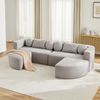 4-Sitzer Wohnlandschaft B 292 x T 165 x H 68 cm aus Chenille mit Schlaffunktion Bild 3