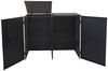 2er-Mülltonnenverkleidung HWC-E25, Mülltonnenbox Mülltonnenabdeckung, Poly-Rattan 2x120l ~ schwarz Bild 5