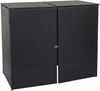2er-Mülltonnenverkleidung HWC-E25, Mülltonnenbox Mülltonnenabdeckung, Poly-Rattan 2x120l ~ schwarz Bild 3