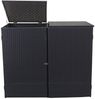 2er-Mülltonnenverkleidung HWC-E25, Mülltonnenbox Mülltonnenabdeckung, Poly-Rattan 2x120l ~ schwarz Bild 4