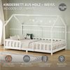 ML-DESIGN Spielbett Hausbett Kinderbett inkl. Lattenrost kreativ Bodenbett für Kinder, Abenteuerbett ohne Matratze 120x200cm Holzbett Weiß Kiefer Bettgestell Bild 2