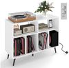 COSTWAY Sideboard, Plattenspielerständer mit Ladestation, 100x40x74,5cm Bild 5