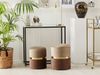 'Wichita' 2er-Set Pouf mit Stauraum, Samtstoff braun, 36 x 36 x 44 cm, 31 x 31 x 39 cm Bild 3