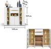 Highboard MEMPHIS Weiß mit Artisan Eiche Nachbildung und LED Bild 5