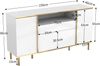 Sideboard 150 x 40 x 80 cm in Weiß Hochglanz mit LED, 4 Türen & 1 Schublade, MDF/Spanplatte Bild 4