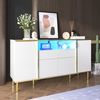 Sideboard 150 x 40 x 80 cm in Weiß Hochglanz mit LED, 4 Türen & 1 Schublade, MDF/Spanplatte Bild 2