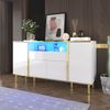 Sideboard 150 x 40 x 80 cm in Weiß Hochglanz mit LED, 4 Türen & 1 Schublade, MDF/Spanplatte Bild 5