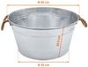Spetebo Pflanzschale Zierteich Zinkwanne mit Griffen aus Jutekordel (25 L, 1 St, rund), Metall Blumenschale silber verzinkt, 45x22 cm Bild 2
