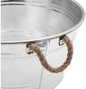 Spetebo Pflanzschale Zierteich Zinkwanne mit Griffen aus Jutekordel (25 L, 1 St, rund), Metall Blumenschale silber verzinkt, 45x22 cm Bild 3
