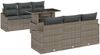 vidaXL Gartensofa-set mit Speicher mit Kissen 7 pcs Grau Poly-Rattan 3348925 Bild 2
