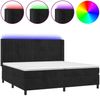 vidaXL Boxspringbett mit Matratze & LED Schwarz 200x200 cm Samt 3139705 Bild 2