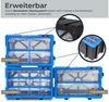 HMF Sortimentskasten Sortierbox für Kleinteile mit Schubladen, Sortimentskasten für (Set, 3 Boxen), Schrauben und Werkzeug, 36 Fächer, 29,5 x 19,5 x 16 cm, Blau-Schwarz Bild 4