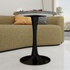 Couchtisch H 72 x T 70 x B 70 cm in Schwarz/Grau, runde Tischplatte in Marmoroptik, modern-minimalistisches Design Bild 4