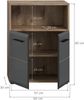 Standschrank breit (B/H/T: 60x80x30 cm) in schwarz matt und Nox Oak Nachbildung Bild 4