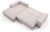 Ecksofa Schlafsofa CORUNIA Stoff Aragon Hellgrau Ottomane Links Bild 2