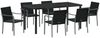 vidaXL Garten Essgruppe 7 pcs Schwarz und Grau PE-Rattan 3379055 Bild 2