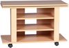 Kadima Design "Tv" HiFi Bank in Buchenholz, modernes Design, drehbar und rollbar, mit 3 Ebenen, perfekt für Wohnbereiche. 75x38x51 cm Bild 3