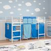 vidaXL Kinder Loft Bettgestell mit Vorhängen Weiß und Blau 42020819 Bild 3