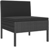 vidaXL 3-tlg. Garten-Lounge-Set mit Auflagen Poly Rattan Schwarz 310187 Bild 4