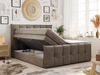 Boxspringbett KING DE LUX - 7-Zonen Matratze - PREMIUM-11-KING - 200x200cm - Braun Velours - H4 Bild 2
