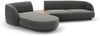 Micadoni Modulares Sofa Miley mit Recamiere 3-Sitzer Links Samtstoff Bluvel Hellgrau Bild 3