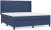 vidaXL Boxspringbett mit Matratze Blau 180x200 cm Stoff 3131295 Bild 2