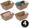 mDesign Seegraskorb Aufbewahrungkorb Flechtkorb mit Griffe 4er Set hellbraun Bild 3