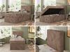 TILIO Jugendbett 90x200 mit Bettkasten - Boxspringbett mit 7-Zonen-Taschenfederkernmatratze, hohes Kopfteil, Einzelbett mit Stauraum - Braun Cordstoff - H4 - Rechts Bild 2