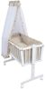 Baby-Delux Stubenbett Babywiege Komplettset Royal Rüsche, Schaukelwiege Weiß 90x40cm Komplett Bettset Wiegenset Bild 2