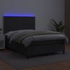 vidaXL Boxspringbett mit Matratze & LED Schwarz 140x190 cm Kunstleder 3135879 Bild 4