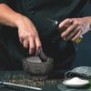 Granit Mörser mit Stößel groß Bild 2
