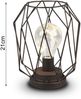 meineWunschleuchte 'Narda' LED-Tischleuchte, Industrial-Stil, batteriebetrieben, Metallgitter in Rost-Optik, Ø 17 cm Bild 3