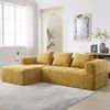 Ecksofa Chenille mit Chaiselongue & Seitentaschen, 250 x 158 x 60 cm, Gelb Bild 2
