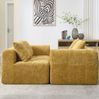 Ecksofa Chenille mit Chaiselongue & Seitentaschen, 250 x 158 x 60 cm, Gelb Bild 5