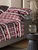 Irisette Wave Mako-Satin Bettwäsche 155x220 Karo Herzen Landhaus rot weiß 8761-60 Bild 3