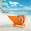 CASARIA® Alu Strandliege Klappbar Sonnenliege mit Dach Rollen Kissen Gartenliege Orange Bild 3