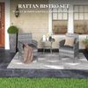Rattan Gartenmöbel Set 3 teilig Outdoor Wetterfest Grau Bild 3