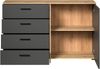 INOSIGN Kommode Estepona (1 St), Sideboard mit voll ausziehbaren Schubladen - (B/T/H) 139/38/86 cm Bild 3