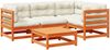 vidaXL 5-tlg. Garten-Sofagarnitur mit Kissen Wachsbraun Kiefernholz 3299424 Bild 2