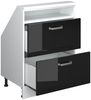 Küchenschrank für Dachschrägen R-Line Schwarz Hochglanz 60 cm mit 2 Schubladen Vicco Bild 5