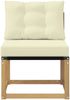vidaXL Outdoor Mittelsofa Massivholz Akazie und Textilene Stoff Weiß 901601 Bild 4