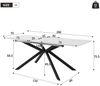 Esstisch 150/180x70x76 cm, erweiterbar, MDF mit Marmoroptik und Metall-Kreuzbein Bild 5