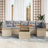 vidaXL Garten-Sofa-Set mit Kissen 8 pcs Beige und Hellgrau 3349300 Bild 3