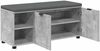 vidaXL Flurbank mit Kissen mit Regal Betongrau 100 x 38 x 46 cm 891515 Bild 5