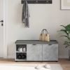 vidaXL Flurbank mit Kissen mit Regal Betongrau 100 x 38 x 46 cm 891515 Bild 4